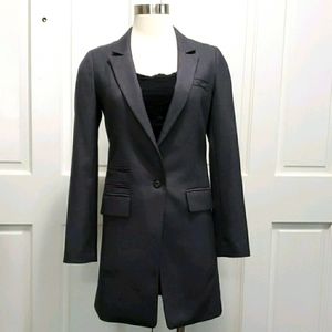Long Charcoal Fitted Blazer